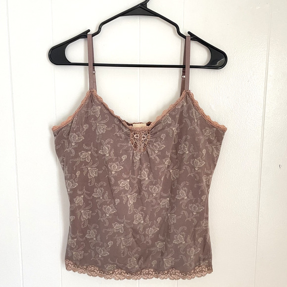 VTG Faded Glory Lace Trim Babydoll Cami L Coquette Indie Sleaze Festival Layer - Picture 1 of 7